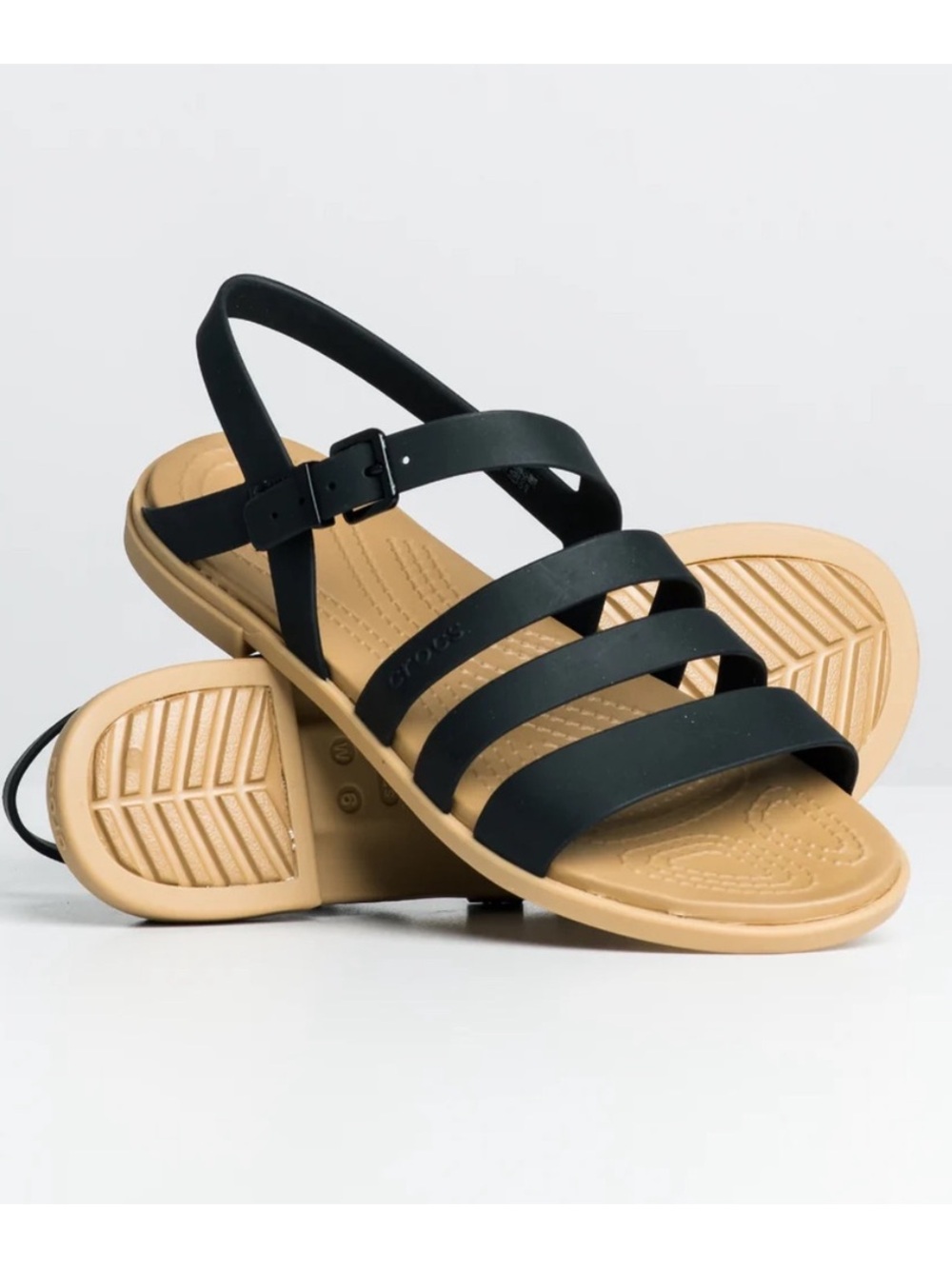Crocs Tulum Black Strappy Sandal size 8